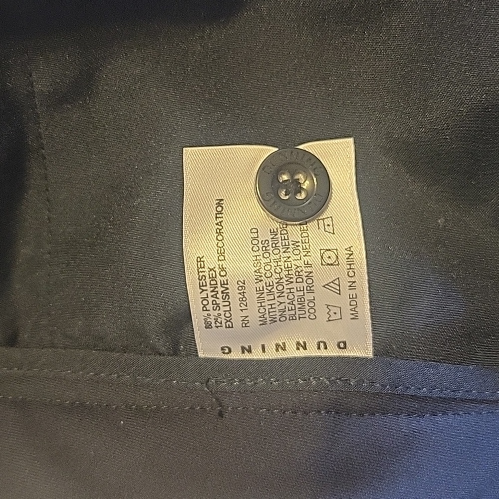 Men's DUNNING Black Slacks 36x30 - Picture 3 of 4